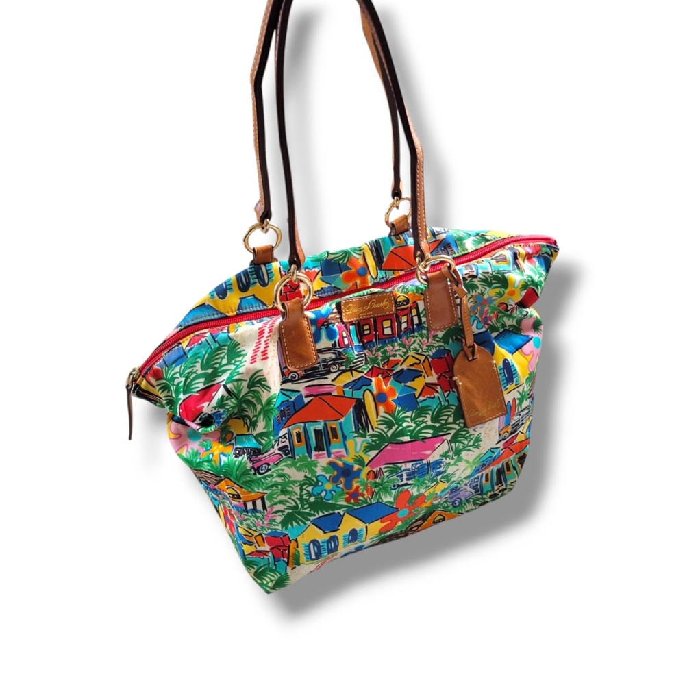 ✨️HP✨️Dooney & Bourke | Large Colorful "Sandbar" Tropical Vacation Tulip Tote - Picture 9 of 16